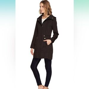Cole Haan Women’s Packable Hooded Rain Jacket with Bow
